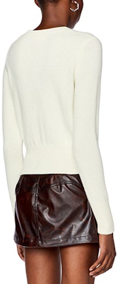 (W) DIESEL FW23 OVAL-D Logo Cutout Crewneck Sweater Wanita Putih. A067120KCAE-5KM Shop (W) DIESEL FW23 OVAL-D Logo Cutout Crewneck Sweater Wanita Putih. A067120KCAE-5KM