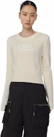 Details for (Women) DIESEL FW23 OVAL-D Logo Cutout Crewneck Sweater Women’s White. A067120KCAE-5KM
