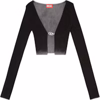 Order (Women) DIESEL FW24 Black Slim Fit Knit Sweater with Bleached Gradient & Metal Logo. A148460PHAV-9XX