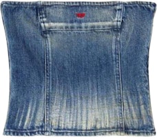 (Women) DIESEL FW24 Slim-Fit Strapless Top with Side Zipper in Blue. A1277409I97-01 (Women) DIESEL FW24 Slim-Fit Strapless Top with Side Zipper in Blue. A1277409I97-01