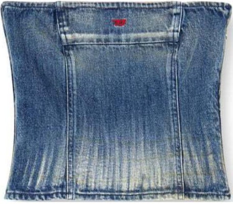 (W) DIESEL FW24 蓝色侧拉链修身无肩带上衣。 A1277409I97-01 Order (W) DIESEL FW24 蓝色侧拉链修身无肩带上衣。 A1277409I97-01