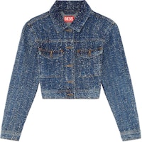 (Women) DIESEL FW24 Slim Fit Denim Jacket with Metal Buttons in Blue. A142030PGAH-01 (Women) DIESEL FW24 Slim Fit Denim Jacket with Metal Buttons in Blue. A142030PGAH-01