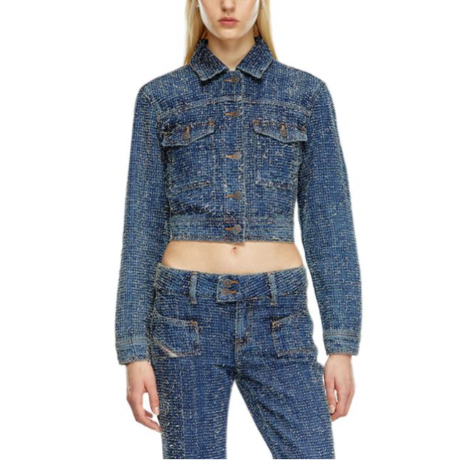 Purchase (W) DIESEL FW24 スリムフィットデニムジャケット ブルー 金属ボタン付き. A142030PGAH-01