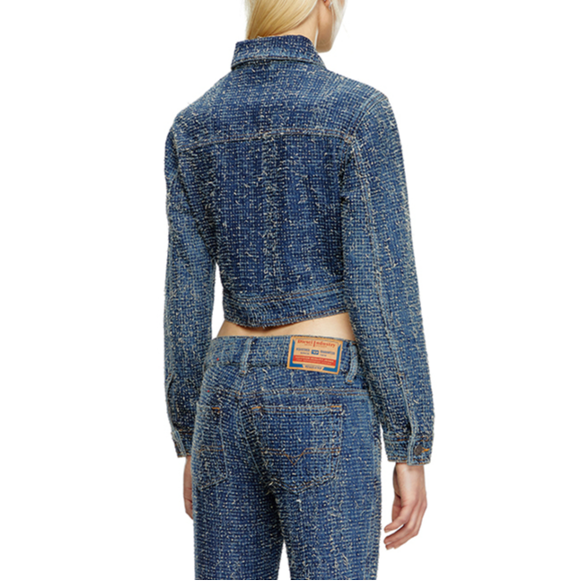 Details for (W) DIESEL FW24 スリムフィットデニムジャケット ブルー 金属ボタン付き. A142030PGAH-01