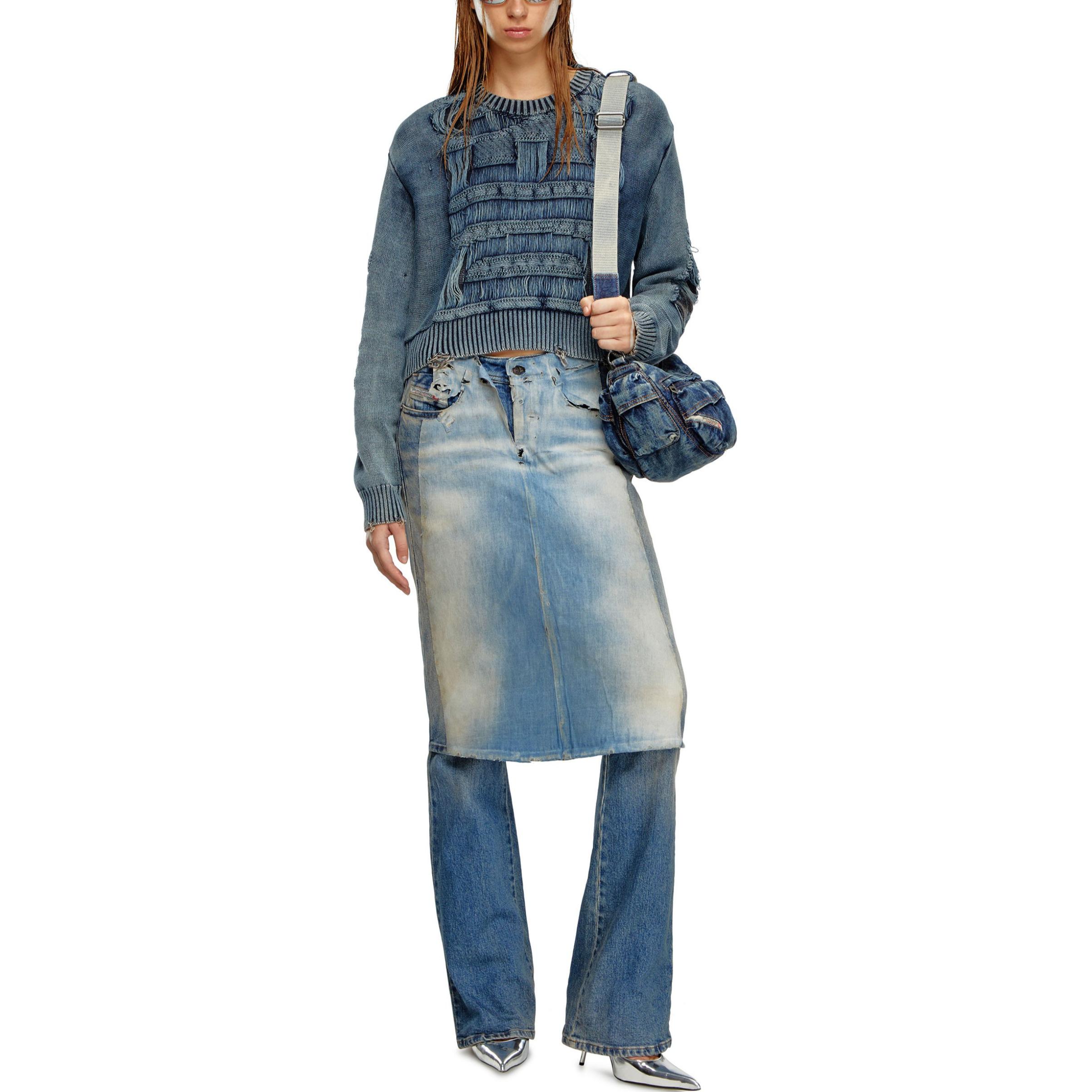 Lookbook (W) DIESEL FW24 蓝色软针织长袖圆领毛衣 A155890AJCZ-8AT