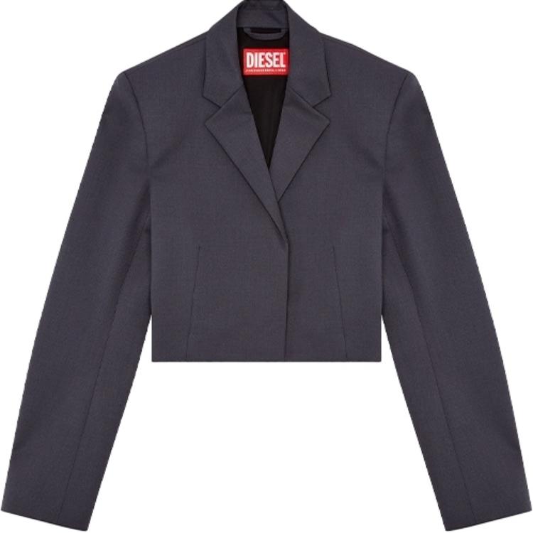 (Women) DIESEL FW24  Solid Color Casual Long Sleeve Blazer - Dark Gray A153260HJAB-98X