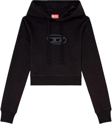 (Women) Diesel FW24 Black Short Pullover Hoodie Long Sleeve A157140GRAC-9XX Buy (Women) Diesel FW24 Black Short Pullover Hoodie Long Sleeve A157140GRAC-9XX