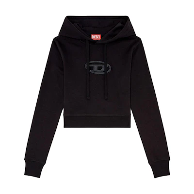 (Women) Diesel FW24 Black Short Pullover Hoodie Long Sleeve A157140GRAC-9XX