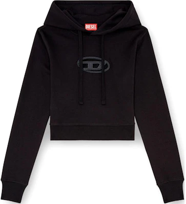 (Women) Diesel FW24 Black Short Pullover Hoodie Long Sleeve A157140GRAC-9XX Order (Women) Diesel FW24 Black Short Pullover Hoodie Long Sleeve A157140GRAC-9XX