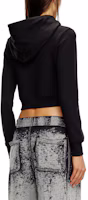Shop (Women) Diesel FW24 Black Short Pullover Hoodie Long Sleeve A157140GRAC-9XX