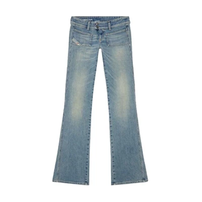 (Women) DIESEL FW24 D-Hush Low-Rise Flared Distressed Jeans Women Blue A1474009J55-01
