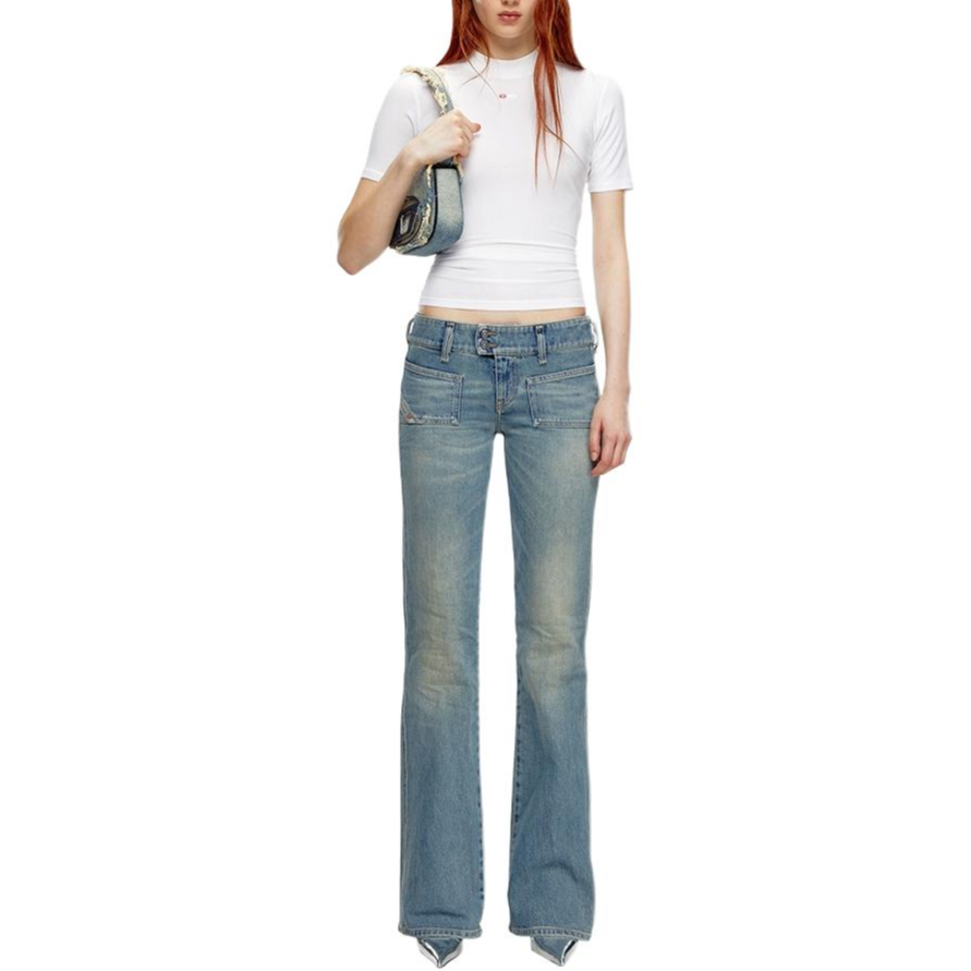 (Women) DIESEL FW24 D-Hush Low-Rise Flared Distressed Jeans Women Blue A1474009J55-01 圖 3