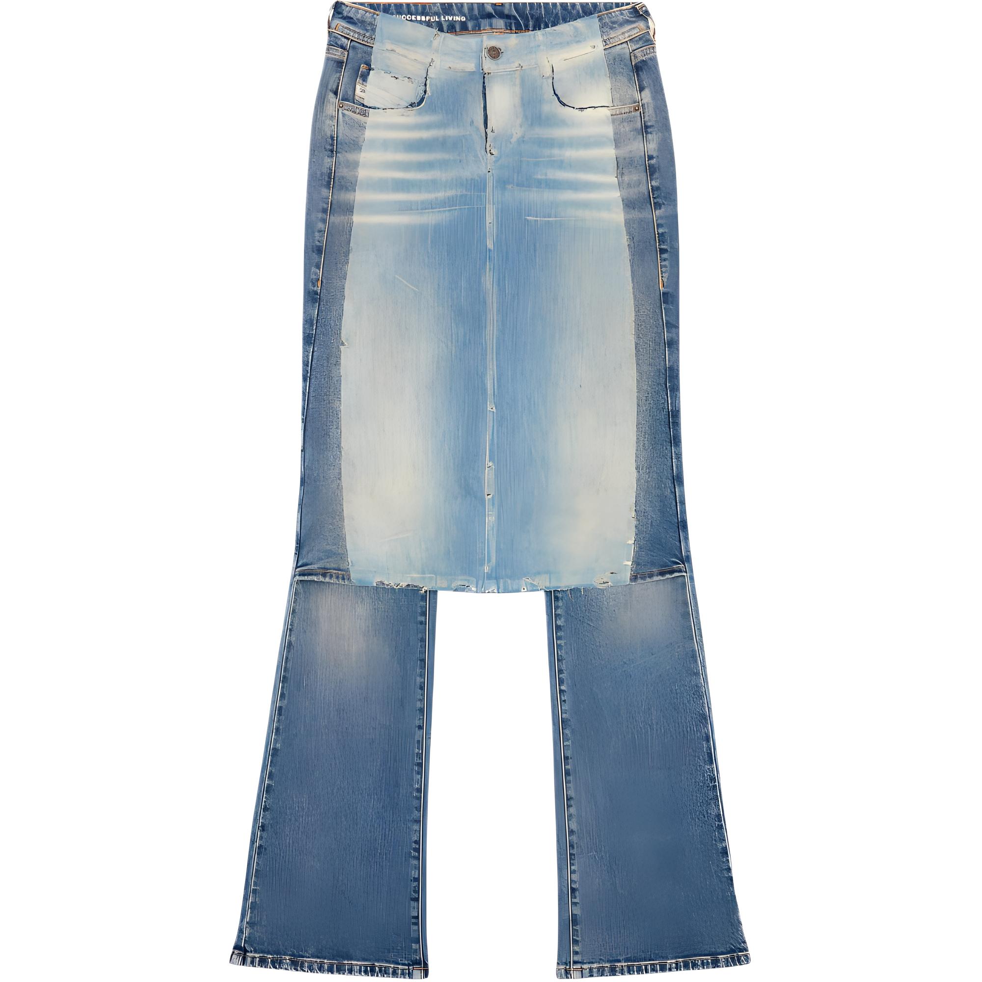 (Women) DIESEL FW24 D-Sel Low-Rise Flared Denim Jeans for Women in Mid Blue. A14756007X8-01