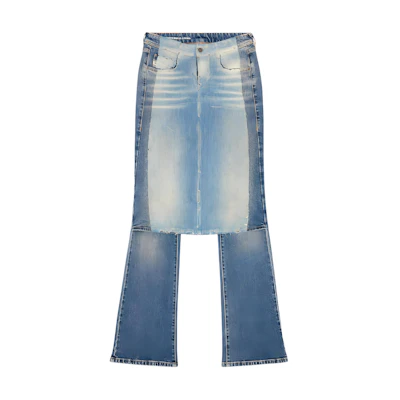 (Women) DIESEL FW24 D-Sel Low-Rise Flared Denim Jeans for Women in Mid Blue. A14756007X8-01