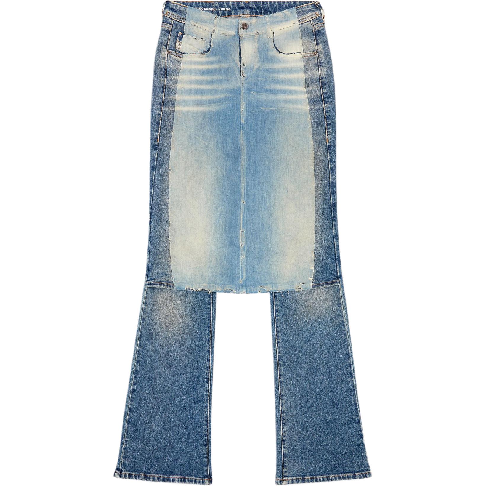 (Women) DIESEL FW24 D-Sel Low-Rise Flared Denim Jeans for Women in Mid Blue. A14756007X8-01 圖 2