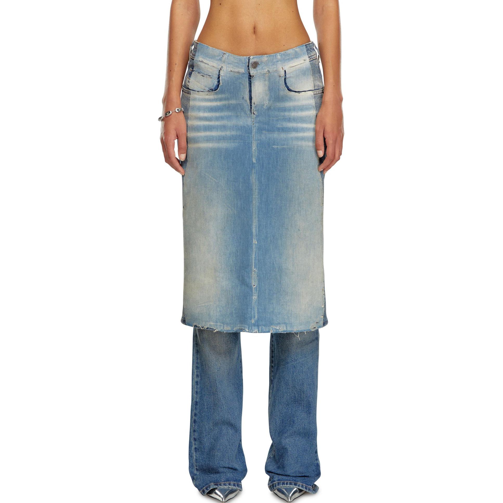 (Women) DIESEL FW24 D-Sel Low-Rise Flared Denim Jeans for Women in Mid Blue. A14756007X8-01 圖 4