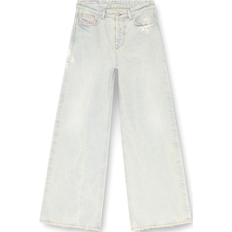 (Women) DIESEL FW24 D-SIRE Low-Rise Wide-Leg  Jeans Light Grey A0692609J81-01