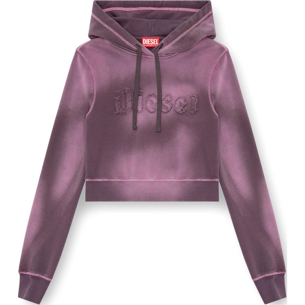 (Women) DIESEL FW24 Distressed Slim Fit Hoodie  Dark Purple A141840IPAP-377A