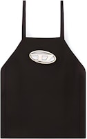 (Women) DIESEL FW24 OVAL-D Series Black Minimalist Metal Logo Casual Tank Top A143870PHAL-9XX (Women) DIESEL FW24 OVAL-D Series Black Minimalist Metal Logo Casual Tank Top A143870PHAL-9XX