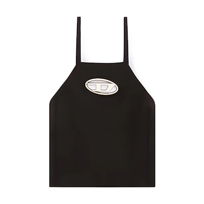 (Women) DIESEL FW24 OVAL-D Series Black Minimalist Metal Logo Casual Tank Top A143870PHAL-9XX