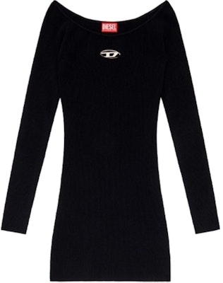 (Women) DIESEL FW24 OVAL-D Y2K Slim Fit Metallic Logo Black Long Sleeve Dress Women A141880DLAX-9XX Order (Women) DIESEL FW24 OVAL-D Y2K Slim Fit Metallic Logo Black Long Sleeve Dress Women A141880DLAX-9XX