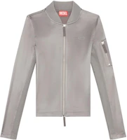 Order (W) Diesel 淺灰色Logo印花棒球領拉鍊外套 A105710BHAV-9BX
