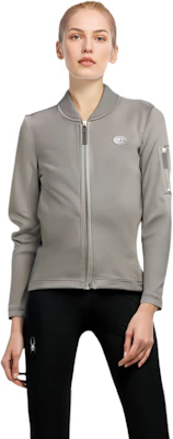 (Women) Diesel Light Grey Logo Print Zip Baseball Collar Jacket A105710BHAV-9BX Details for (Women) Diesel Light Grey Logo Print Zip Baseball Collar Jacket A105710BHAV-9BX