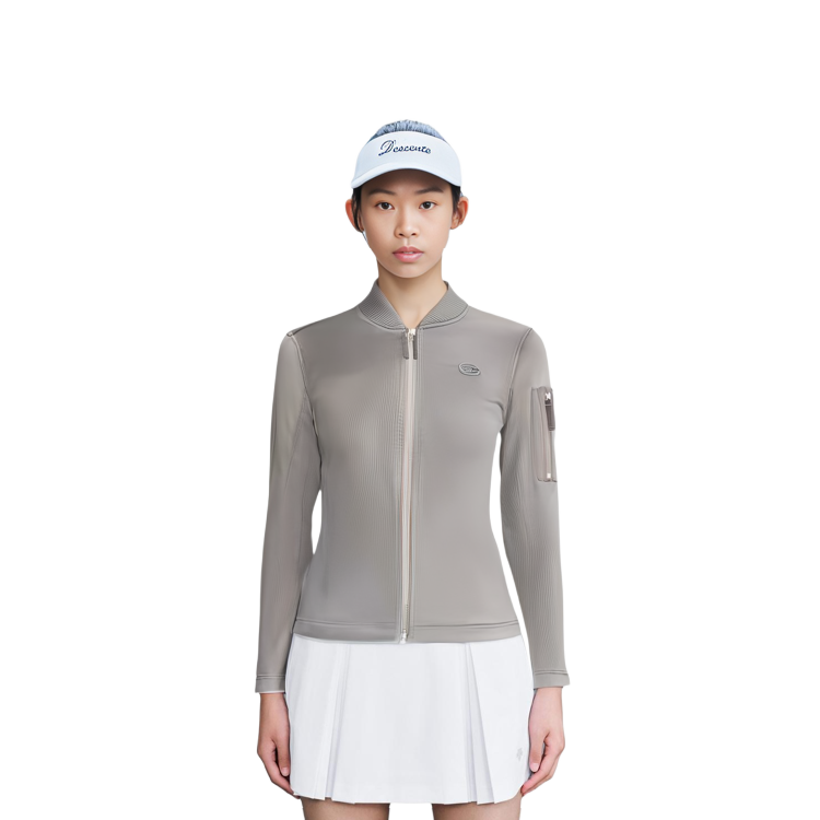 Cheap (Women) Diesel Light Grey Logo Print Zip Baseball Collar Jacket A105710BHAV-9BX