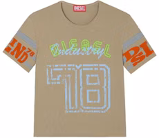 (Women) DIESEL Logo Patchwork Olive Green T-Shirt SS24 Short Sleeve. A132430AKAQ (Women) DIESEL Logo Patchwork Olive Green T-Shirt SS24 Short Sleeve. A132430AKAQ