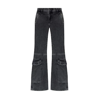 (Women) DIESEL Low-Rise Flare Jeans with Zip Fly - Gray A147390CBD-H02