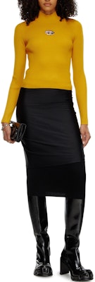 (Women) DIESEL OVAL-D High-Neck Knit Sweater with Metal Logo in Light Brown. A141870DLAX-7ER Lookbook (Women) DIESEL OVAL-D High-Neck Knit Sweater with Metal Logo in Light Brown. A141870DLAX-7ER