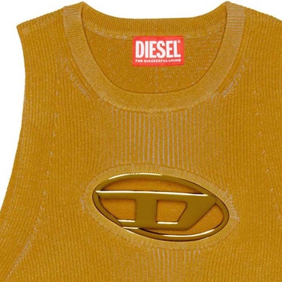 (W) DIESEL OVAL-D黄色修身几何标志无袖上衣 A096210DLAX-5KK Details for (W) DIESEL OVAL-D黄色修身几何标志无袖上衣 A096210DLAX-5KK