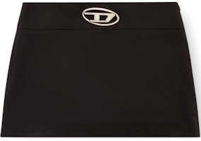 (Women) DIESEL OVAL-D Black Slim Fit Mini Skirt with Metal Logo and Hidden Zipper. A143880PHAL9XX (Women) DIESEL OVAL-D Black Slim Fit Mini Skirt with Metal Logo and Hidden Zipper. A143880PHAL9XX