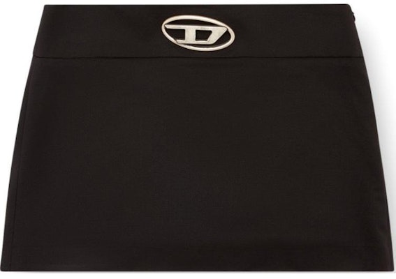 (W) DIESEL OVAL-D Rok Mini Slim Fit Hitam dengan Logo Metal dan Resleting Tersembunyi. A143880PHAL9XX Buy (W) DIESEL OVAL-D Rok Mini Slim Fit Hitam dengan Logo Metal dan Resleting Tersembunyi. A143880PHAL9XX