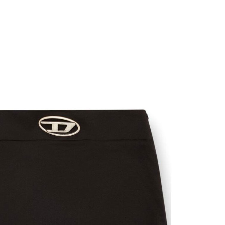 Details for (W) DIESEL OVAL-D Rok Mini Slim Fit Hitam dengan Logo Metal dan Resleting Tersembunyi. A143880PHAL9XX