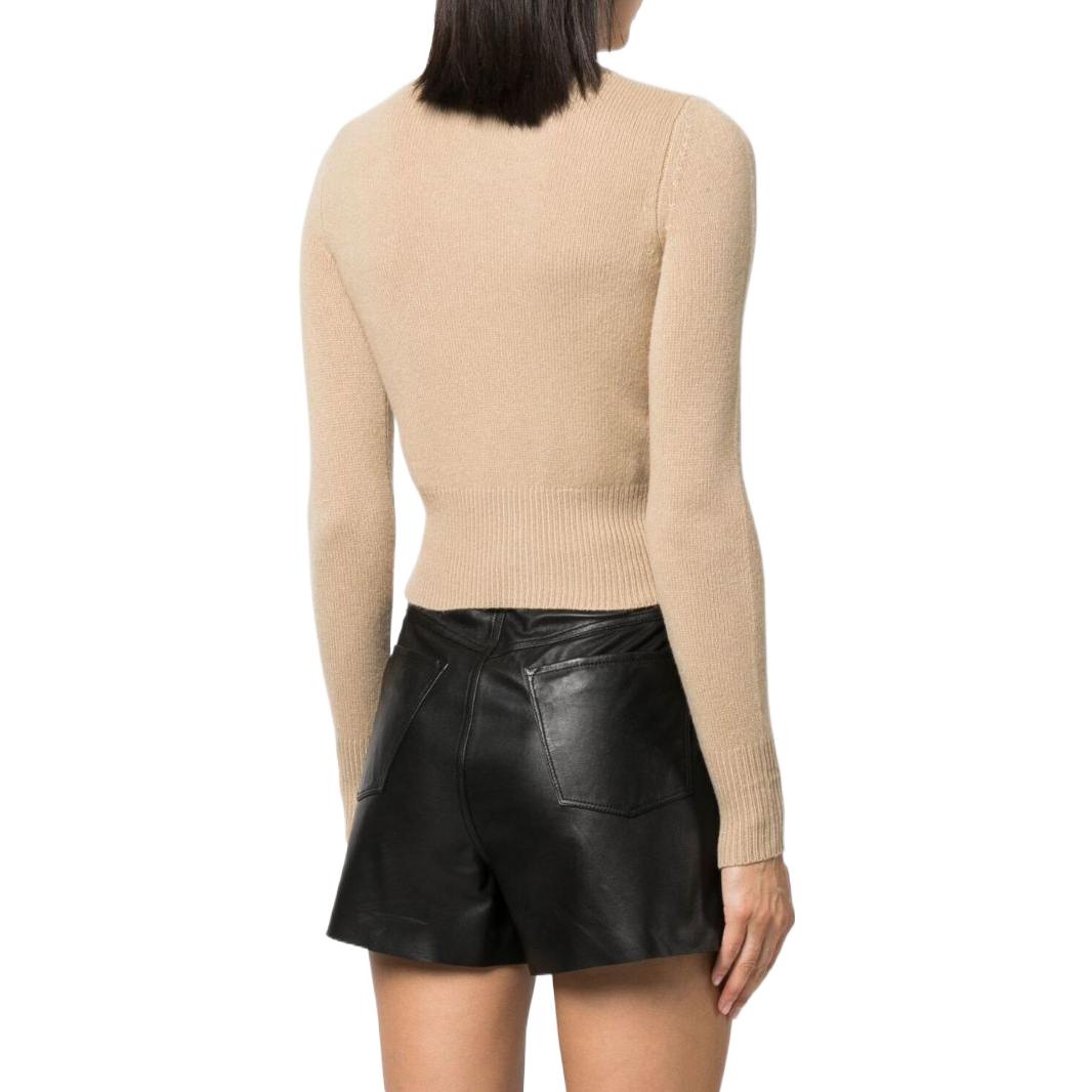 Shop (W) DIESEL OVAL-D FW22 卡其色标志刺绣羊绒套头毛衣。 A067120KCAE79G