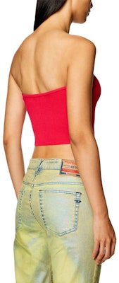 (W) 디젤 오벌-D FW23 레드 립 여성용 편안한 반다우 탑. A130190DLAX-RED Purchase (W) 디젤 오벌-D FW23 레드 립 여성용 편안한 반다우 탑. A130190DLAX-RED