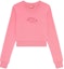 Buy (W) DIESEL OVAL-D FW23 Wanita Pink Logo Crewneck Pullover Crop Sweatshirt. A099310GRAC-PINK