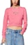 Lookbook (W) DIESEL OVAL-D FW23 Wanita Pink Logo Crewneck Pullover Crop Sweatshirt. A099310GRAC-PINK