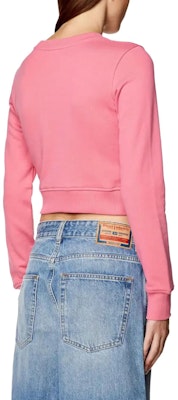 (W) DIESEL OVAL-D FW23 Wanita Pink Logo Crewneck Pullover Crop Sweatshirt. A099310GRAC-PINK Purchase (W) DIESEL OVAL-D FW23 Wanita Pink Logo Crewneck Pullover Crop Sweatshirt. A099310GRAC-PINK