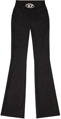(Women) DIESEL OVAL-D High-Waisted Flared Casual Pants Women’s Black with Metal Logo. A143900PHAL-9XX Order (Women) DIESEL OVAL-D High-Waisted Flared Casual Pants Women’s Black with Metal Logo. A143900PHAL-9XX