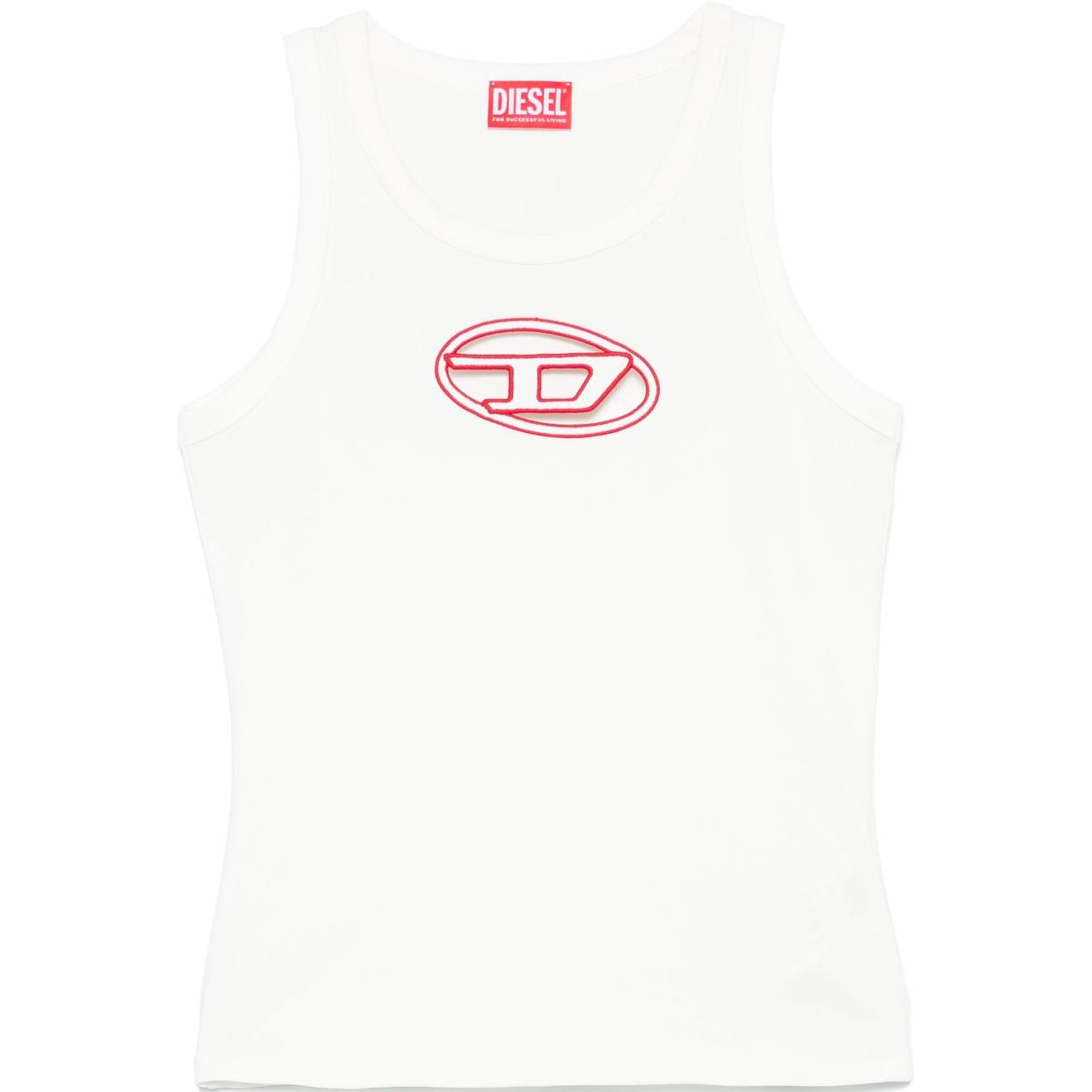 (Women) Diesel OVAL-D Logo Sleeveless Tank Top Women White A157030AFAA141A
