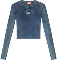 Order (Women) DIESEL OVAL-D Metallic Logo Crewneck Knit Sweater Blue A148100ANAH-8AT
