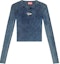 Order (Women) DIESEL OVAL-D Metallic Logo Crewneck Knit Sweater Blue A148100ANAH-8AT