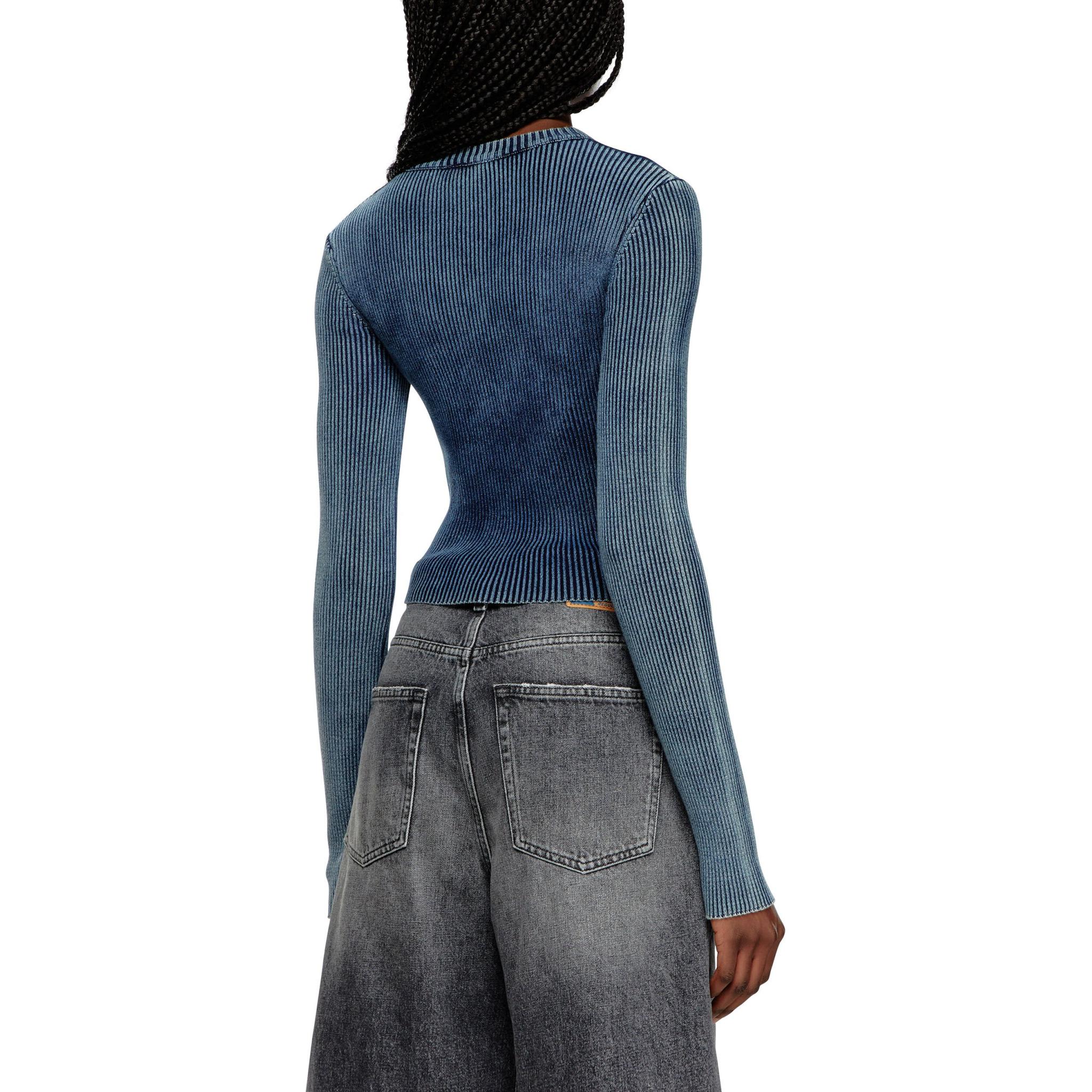 Purchase (W) DIESEL OVAL-D 金属标志蓝色针织圆领毛衣 A148100ANAH-8AT