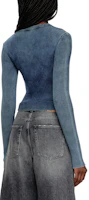 Purchase (Women) DIESEL OVAL-D Metallic Logo Crewneck Knit Sweater Blue A148100ANAH-8AT