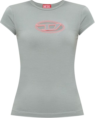 (Women) DIESEL OVAL-D Series FW24 Grey Logo Cutout Round Neck T-Shirt A062680AFAA-GREY Buy (Women) DIESEL OVAL-D Series FW24 Grey Logo Cutout Round Neck T-Shirt A062680AFAA-GREY