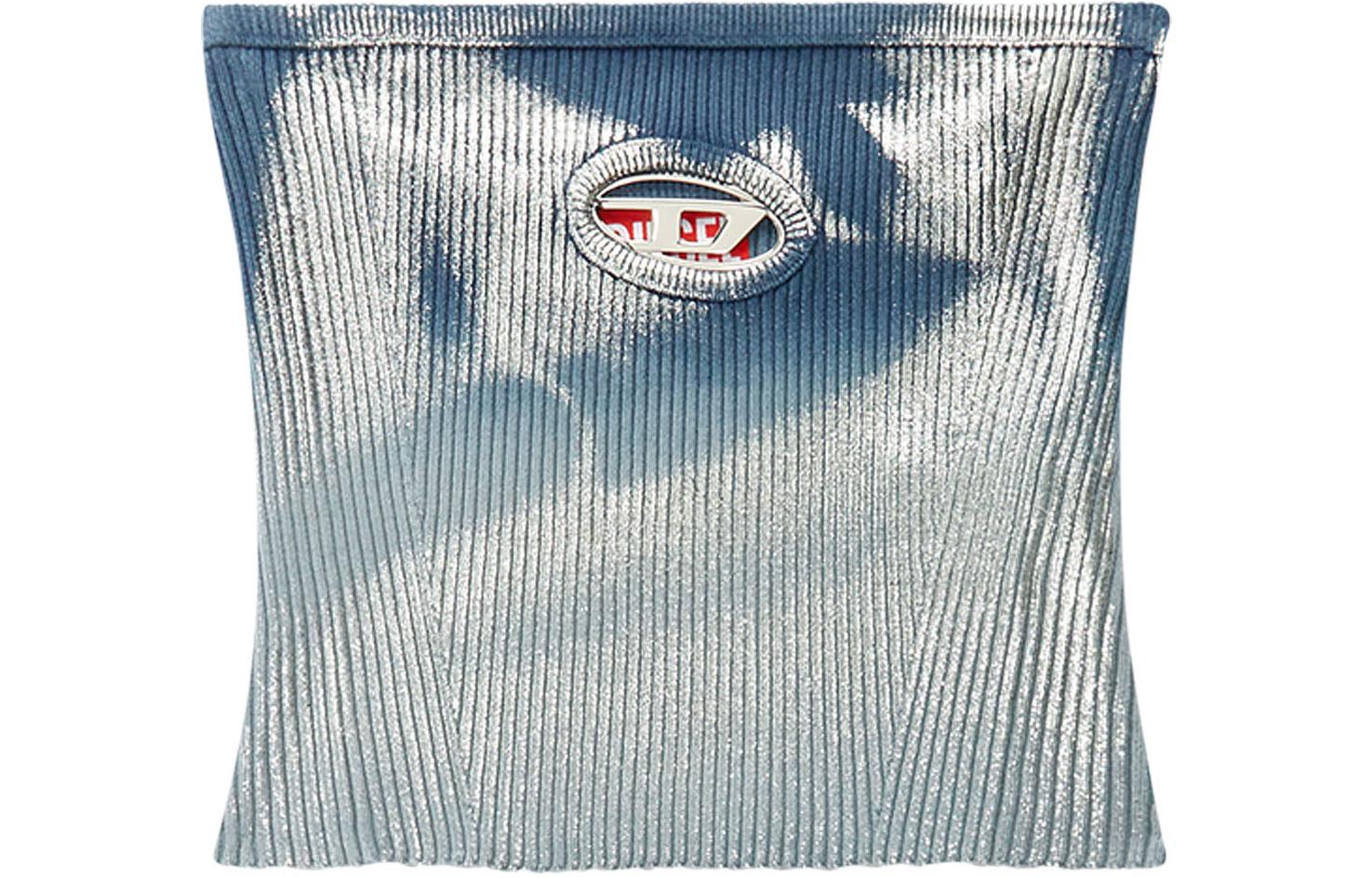 Order (W) 디젤 오벌-D 시리즈 메탈릭 쉬인 니트 슬림핏 밴도 여성 블루 A138710BNAE-8NC