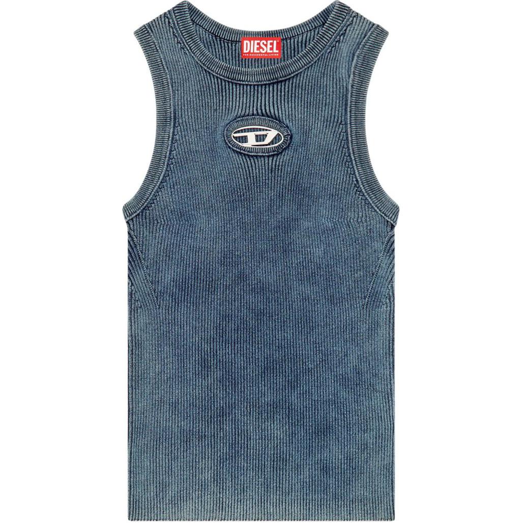 (Women) DIESEL OVAL-D Slim Fit Tank Top with Metal Logo Women’s Blue. A148170ANAH-8AT