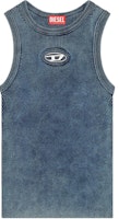 (Women) DIESEL OVAL-D Slim Fit Tank Top with Metal Logo Women’s Blue. A148170ANAH-8AT (Women) DIESEL OVAL-D Slim Fit Tank Top with Metal Logo Women’s Blue. A148170ANAH-8AT